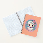 Carnet spiral de poupée à thé mignon (Intérieur)