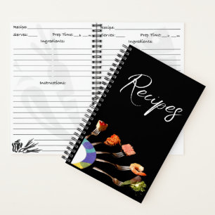 Carnet Spiral de Recette de nourriture moderne sur