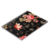 Carnet spiral de roses roses sauvages (Côté gauche)