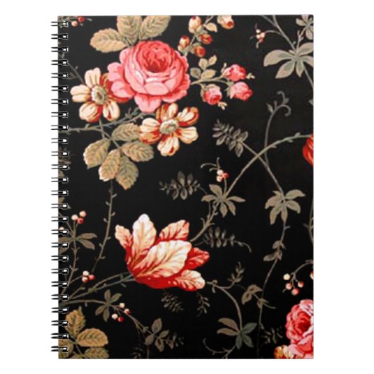 Carnet spiral de roses roses sauvages (Devant)