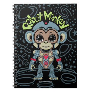 Carnet Spiral de singe-robot