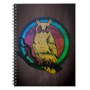 Carnet spiral de spectre de couleur de la chouette