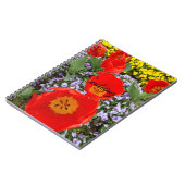 Carnet spiral des tulipes rouges en évolution (Côté gauche)