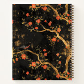 Carnet spiral d'inspiration japonaise dorée (Dos)