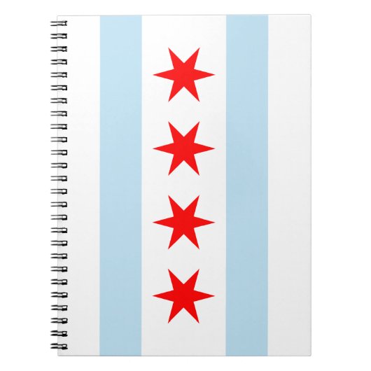 Carnet Spiral Drapeau De Chicago (Devant)