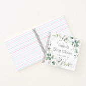 Carnet spiral du Baby shower de feuillage Eucalypt (Intérieur)