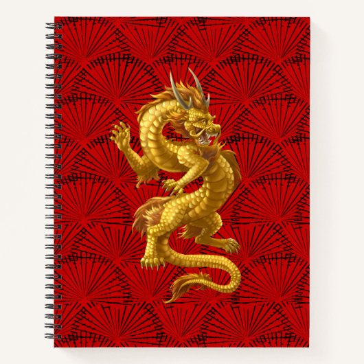 Carnet spiral du dragon d'or chinois (Devant)