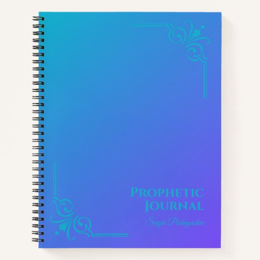 Carnet Spiral du journal prophétique personnalisé (Devant)