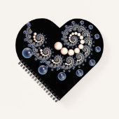 Carnet spiral en ivoire et perle bleue (Devant)
