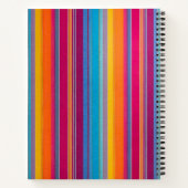 Carnet spiral en tissu rayé coloré (Dos)
