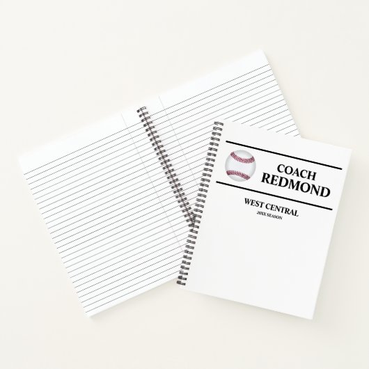 Carnet Spiral Entraîneur De Baseball (Intérieur)