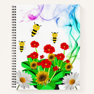 Carnet spiral Fleur de tournesol jaune Bumblebee F