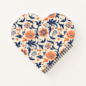 Carnet Spiral Floral Bleu Vert Orange Personnalisé (Dos)