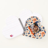 Carnet Spiral Floral Bleu Vert Orange Personnalisé (Intérieur)