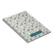 Carnet spiral floral peint personnalisé (Côté Droit)