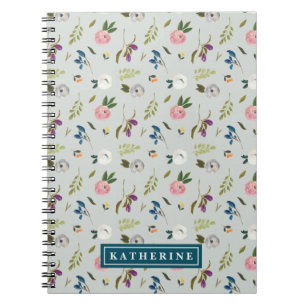 Carnet spiral floral peint personnalisé