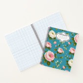 Carnet spiral floral turquoise - mignonne pour l'é (Intérieur)