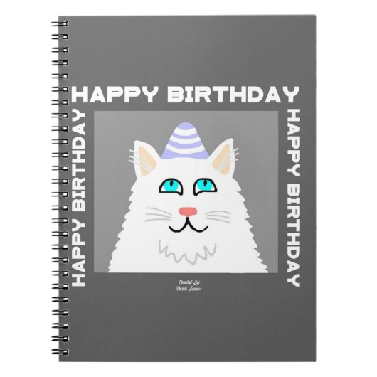 Carnet Spiral Fluffy White Cat (Devant)