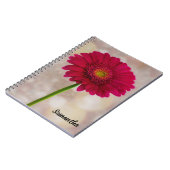 Carnet spiral Gerbera rose chaud unique (Côté gauche)