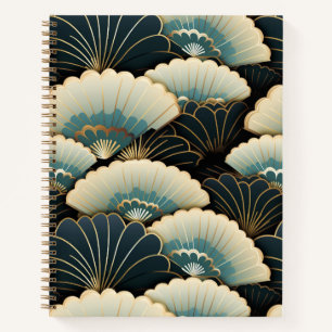Carnet spiral Gold et Turquoise inspiré par le Jap