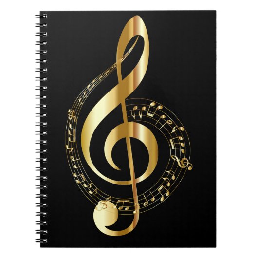 Carnet spiral Golden Treble Clef (Devant)