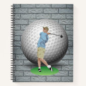 Carnet Spiral Golf Balls Golfer Brick (Devant)