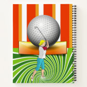 Carnet Spiral Golfer Balls de golf Stripe (Dos)