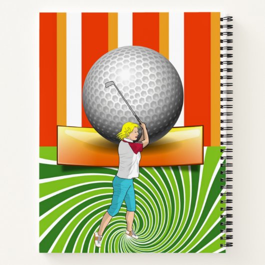 Carnet Spiral Golfer Balls de golf Stripe (Dos)