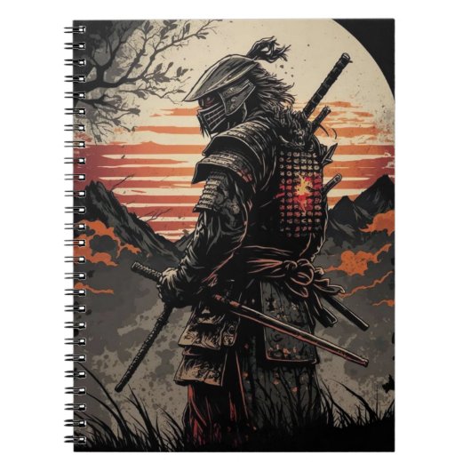 Carnet spiral imprimé Samurai (Devant)