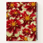 Carnet spiral jaune rouge floral (Dos)