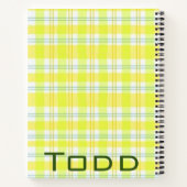 Carnet spiral Jaune Vert Plaid (Dos)