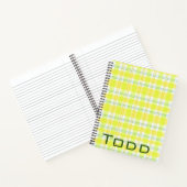 Carnet spiral Jaune Vert Plaid (Intérieur)