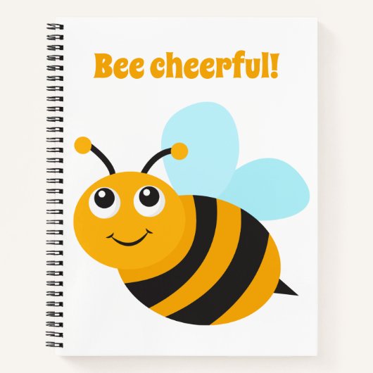 Carnet spiral joyeux aux abeilles (Devant)