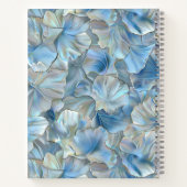 Carnet spiral marbré bleu Iridescente Pétale (Dos)