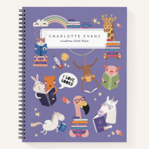 Carnet spiral mignon pour animaux de retour à l'éc