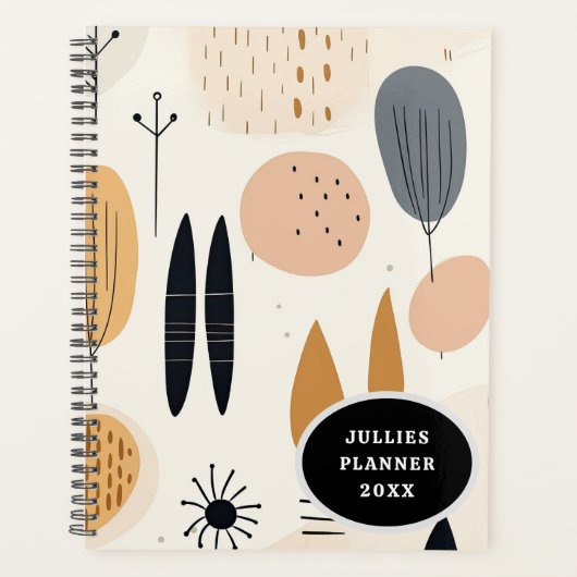 Carnet spiral minimaliste de style Boho (Devant)