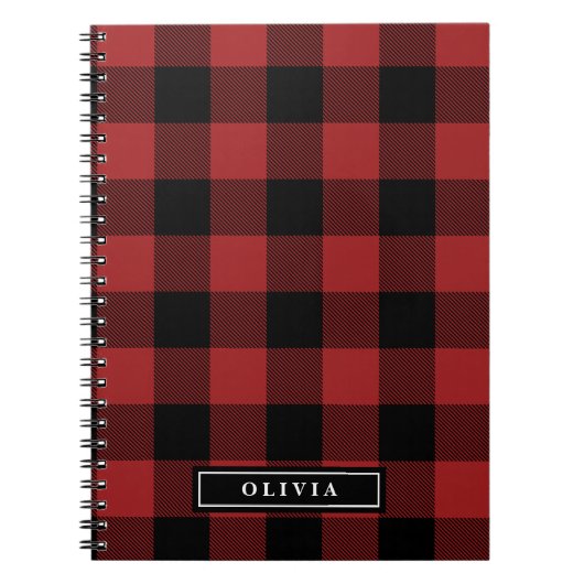 Carnet spiral monogramme de Buffalo Rouge déposé (Devant)