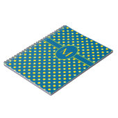 Carnet spiral monogramme vert, jaune Polkas (Côté gauche)