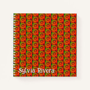 carnet Spiral "Motif de tournesol"