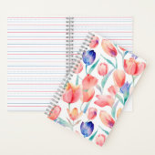 Carnet spiral Motif de tulipes d'aquarelle (À l'intérieur)