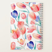 Carnet spiral Motif de tulipes d'aquarelle (Verso)
