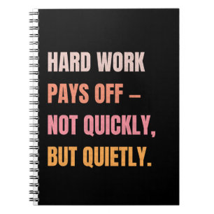Carnet Spiral Motivationnel - Le Travail Dur Paie.