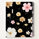 Carnet spiral noir et beige Floral (Dos)