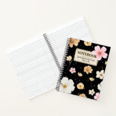 Carnet spiral noir et beige Floral (Intérieur)