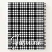 Carnet spiral noir et blanc Plaid (Dos)