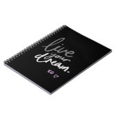 Carnet Spiral Noir - "LiveYourDream." Journal (Côté gauche)