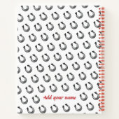 Carnet Spiral Nom personnalisé - cheval noir et blanc (Dos)