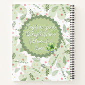 Carnet Spiral Notebook Aesthetic Sage Green Floral Spiral (Dos)