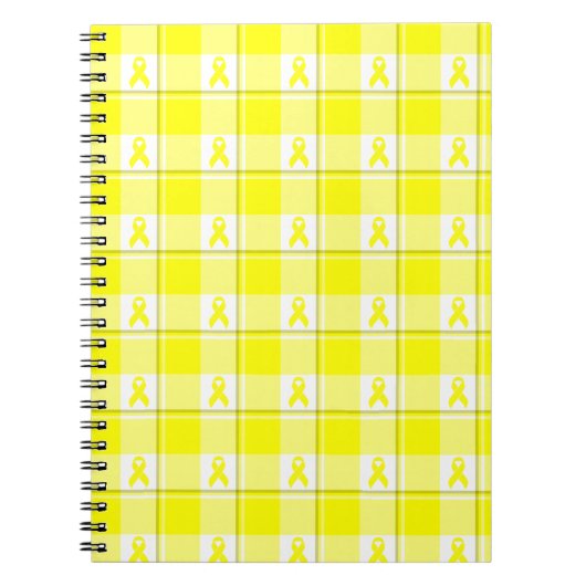 Carnet Spiral Notebook Bladder Cancer Plaid, Yellow (Devant)