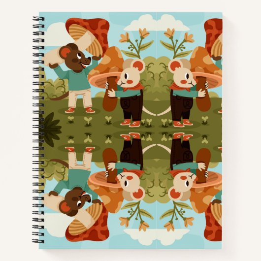 Carnet Spiral notebook cover showing a whimsical (Devant)
